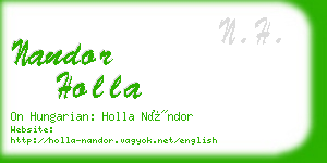 nandor holla business card